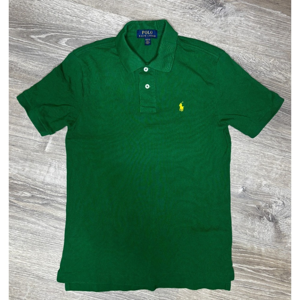 Polo Ralph Lauren Youth Short Sleeve Shirt Green Preppy Casual Medium 10/12‎